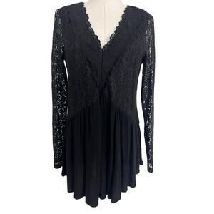 Black Lace Wonderly Top Size M Whimsigoth Fairy Witchy Boho